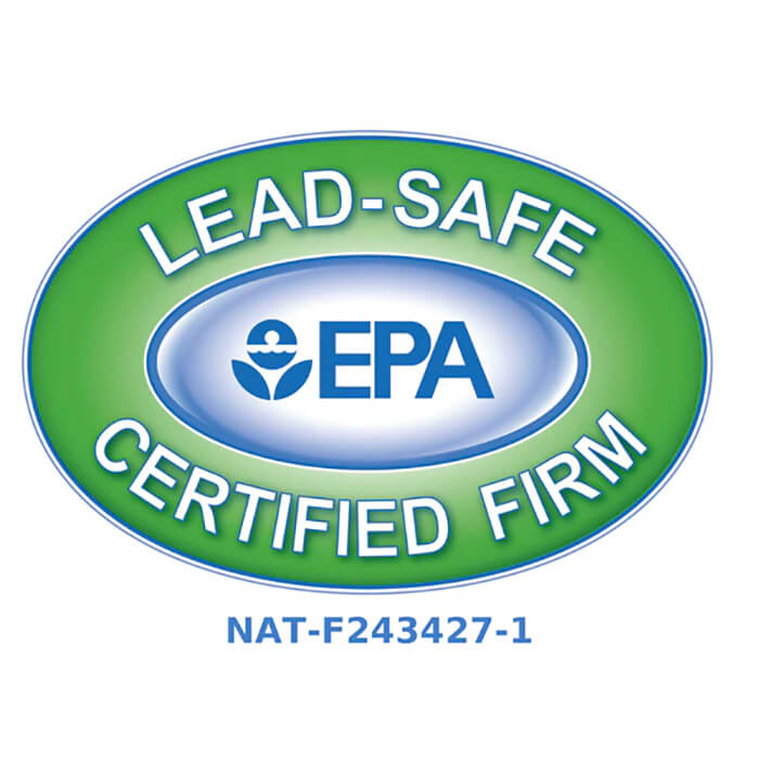 EPA Lead-Safe Certified Firm logo, NAT-F243427-1